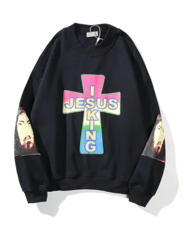 Jesus Is King Printed Pullover